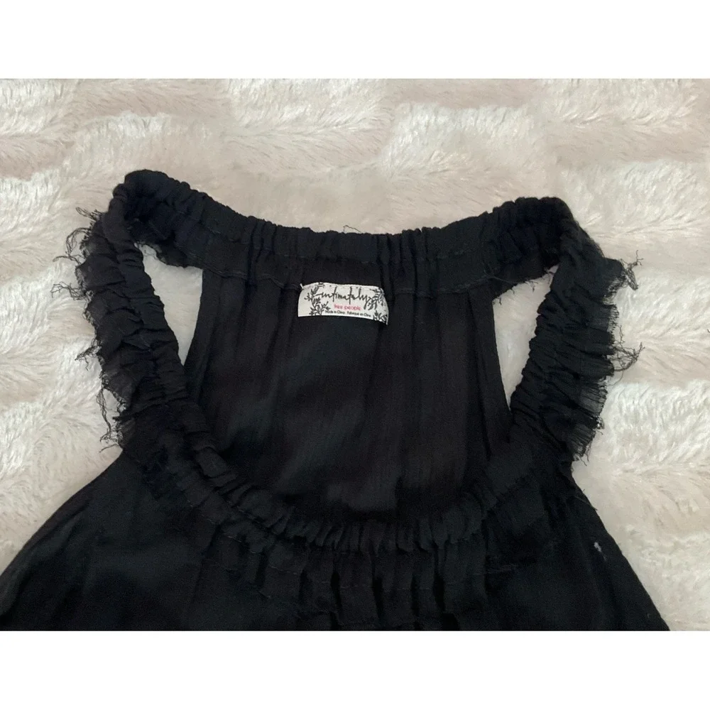 Free People Intimately Womens Small Black Go Lightly Lace Slip Dress Hanky